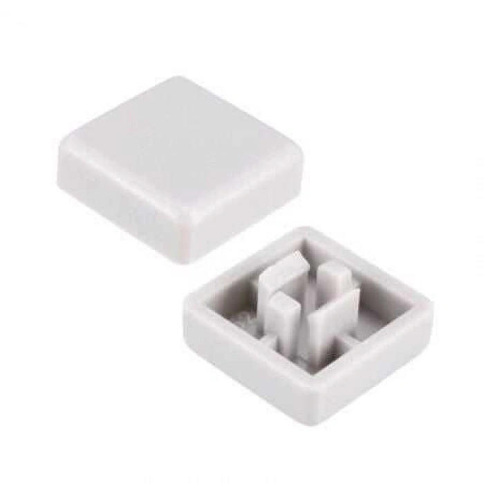Tact Switch Kapağı Kare Gri - 10x10x5mm