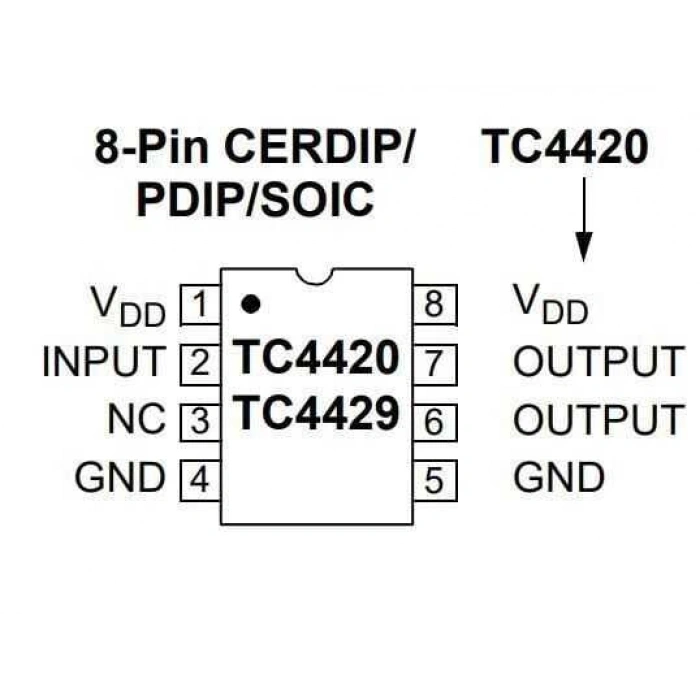 TC4420 DIP-8 Mosfet Sürücü Entegresi