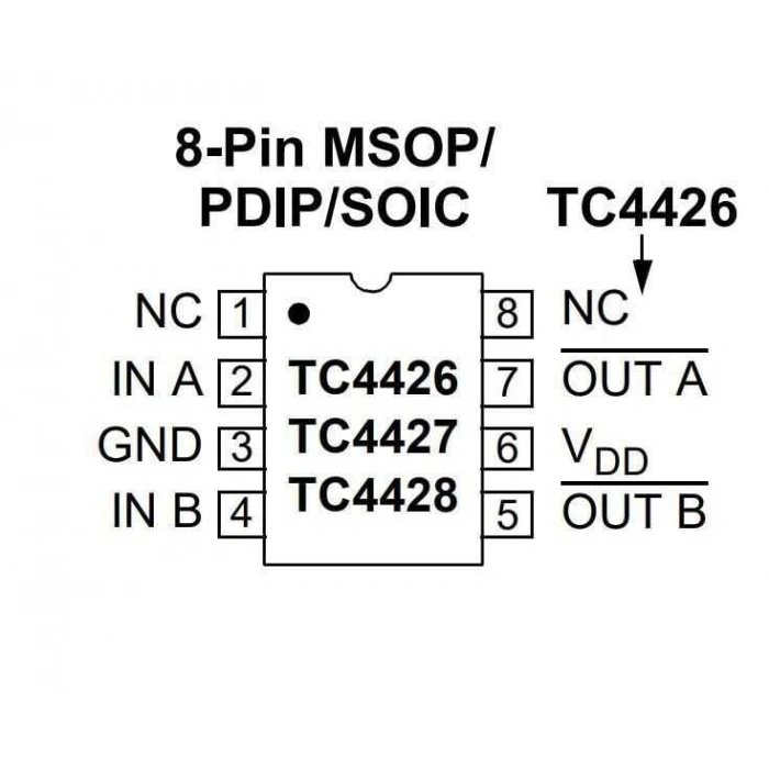 TC4426EPA DIP-8 Mosfet Sürücü Entegresi
