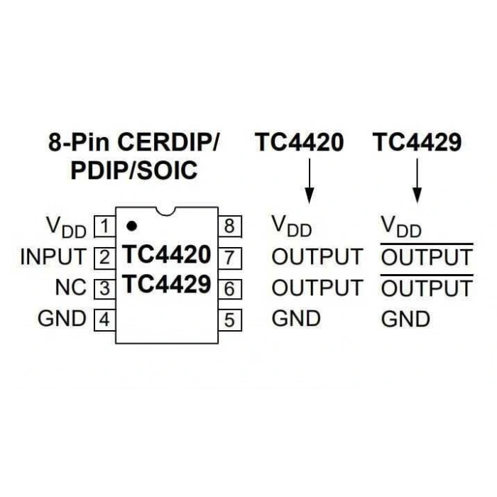 TC4429 DIP-8 Mosfet Sürücü Entegresi
