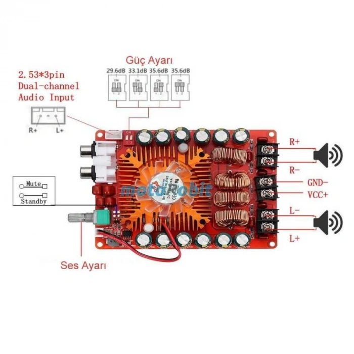 TDA7498E 2x160W Çift Kanal Stereo Dijital Amfi Devresi
