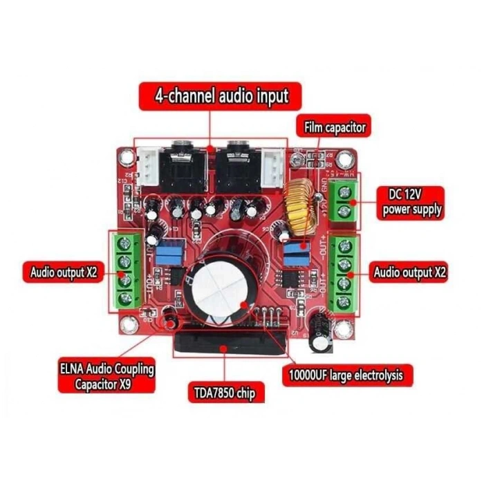 TDA7850 4X50W Amplifikatör Modülü