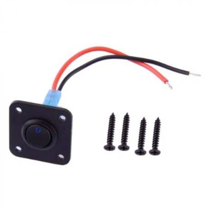 Tekli ON-OFF Mavi Nokta Işıklı Anahtar Switch Panel 12V-24V