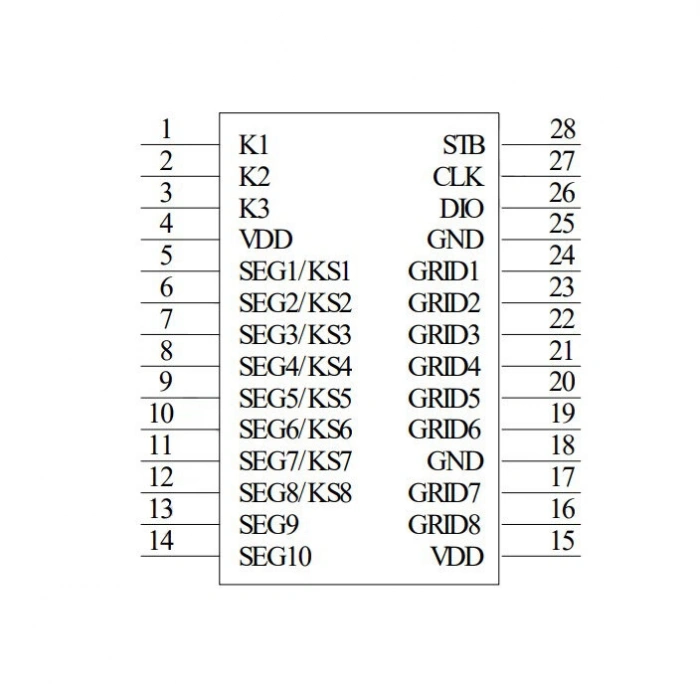 TM1638 SOP-28 SMD 7-Segment Display Entegresi