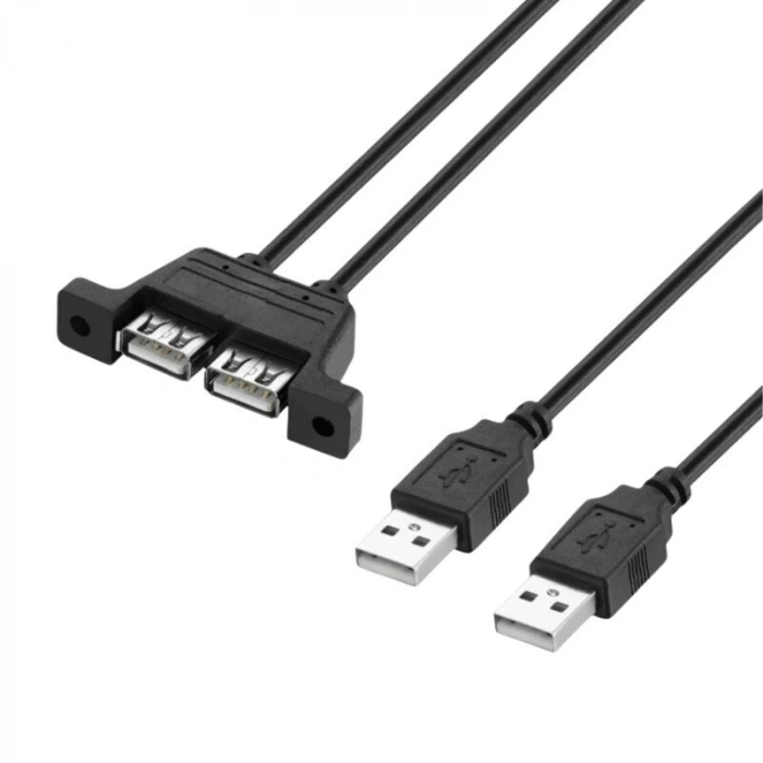 USB 2.0 2X Erkek-2X Dişi Panel Tipi Uzatma Kablosu - 50cm
