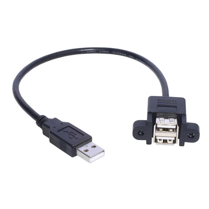 USB 2.0 Erkek-2X Dişi Panel Tipi Ayırıcı Uzatma Kablosu - 50cm