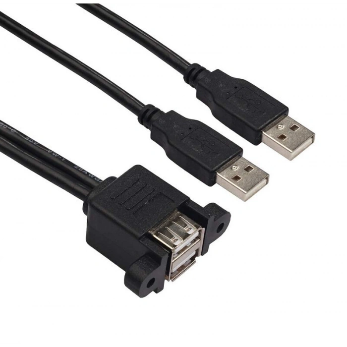 USB 2.0 Erkek-Dişi Çift USB Panel Tipi Uzatma Kablosu - 50cm
