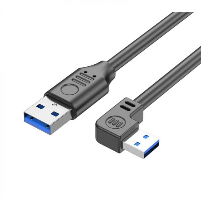 USB 3.0 Erkek-Erkek Sağ Açılı Data ve Şarj Kablosu - 50cm
