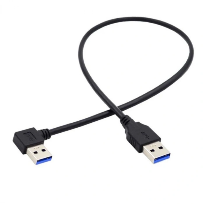 USB 3.0 Erkek-Erkek Sol Açılı Data ve Şarj Kablosu - 50cm