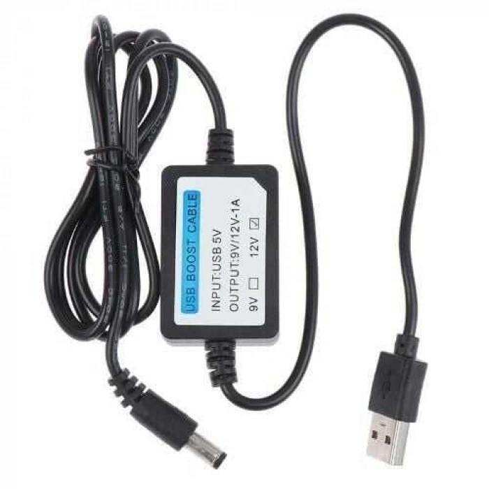 USB 5V - 12V 1A Voltaj Yükseltici Booster 1m