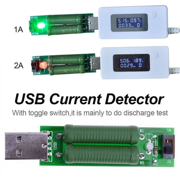 USB 5V 1A/2A Akım Test Modülü