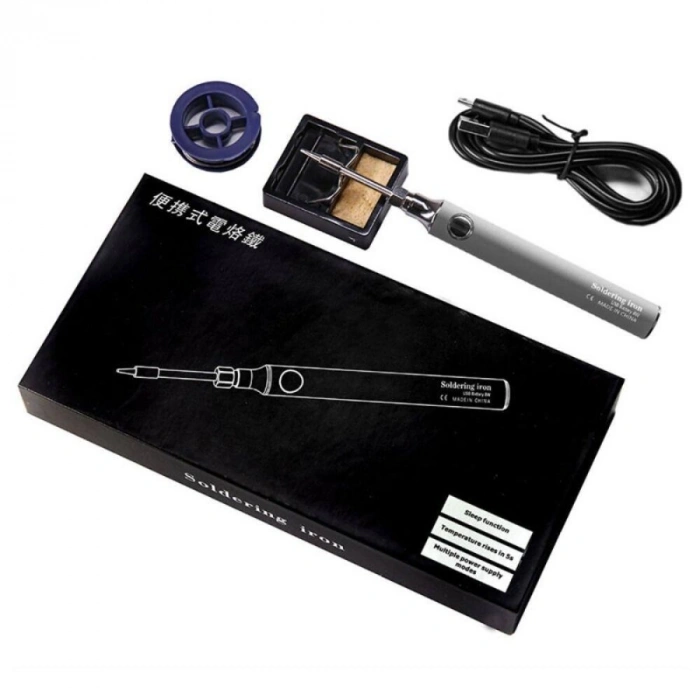 USB 5V 8W USB Gri Kalem Havya Seti - Sıcaklık Ayarlı Mod Seçimli