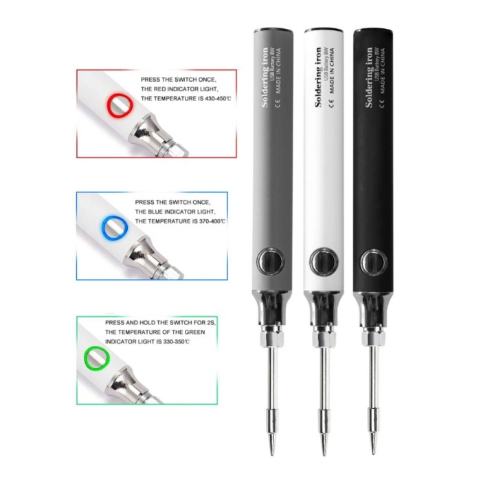 USB 5V 8W USB Siyah Kalem Havya Seti - Sıcaklık Ayarlı Mod Seçimli