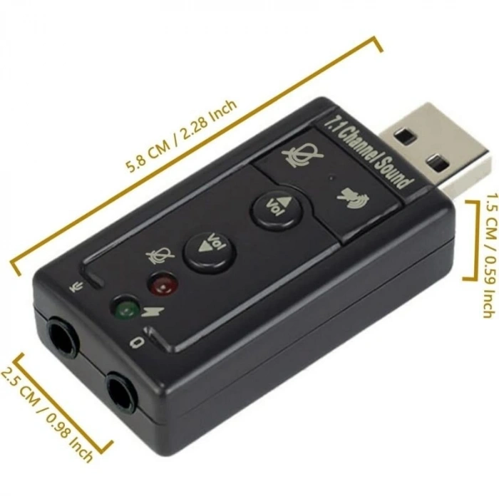 USB 7.1 Kanal Kulaklık + Mikrofon Ses Kartı