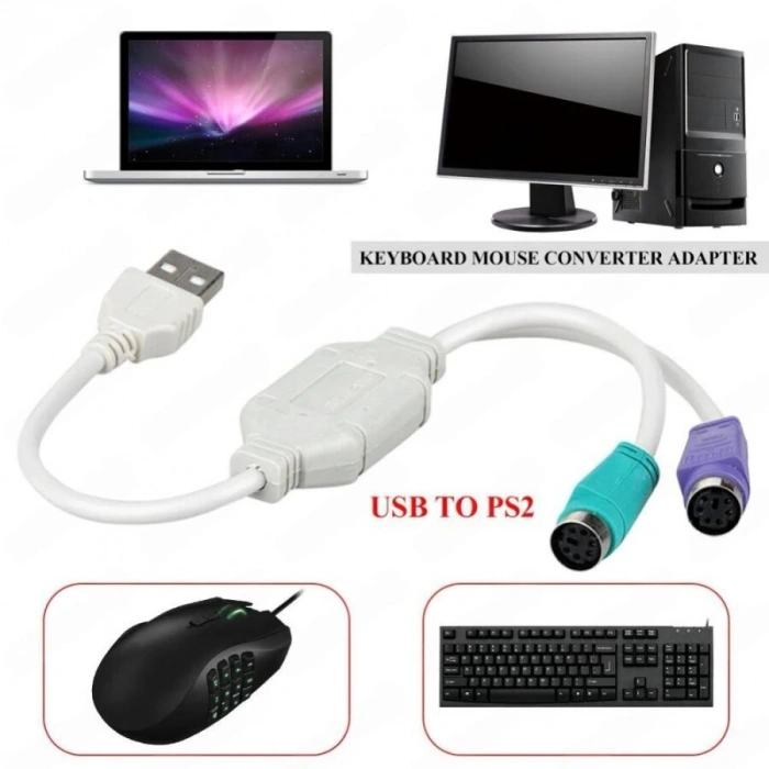 USB - PS/2 Dönüştürücü Adaptör Kablosu