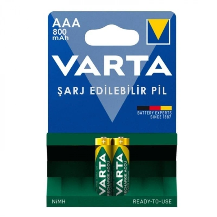 Varta 800mAh AAA Şarj Edilebilir İnce Kalem Pil2li