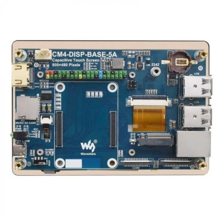 WaveShare 5 800x480 Dokunmatik Ekran - Raspberry Pi CM4 PoE Ethernet Genişletme