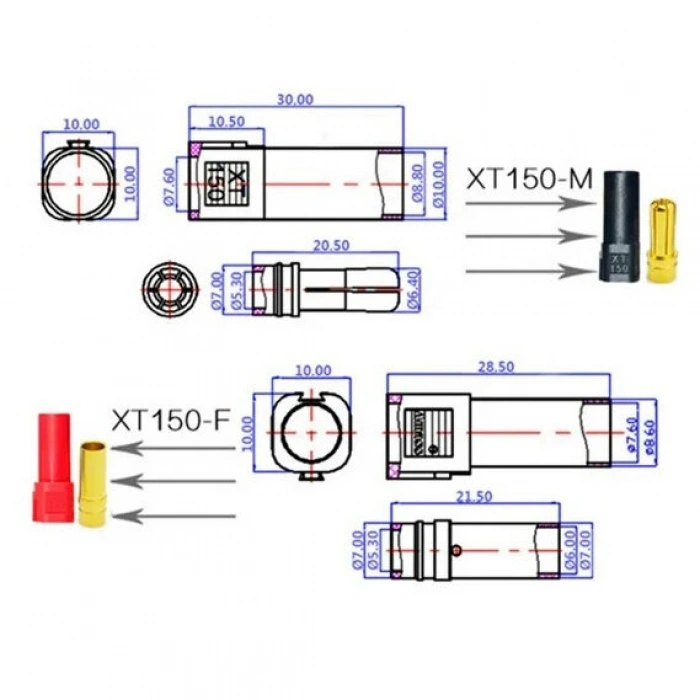 XT150 Lipo Pil Konnektör Takımı