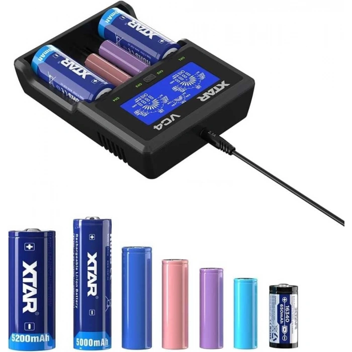 Xtar VC4 Taşınabilir LCD Ekranlı Li-ion Ni-Mh Ni-C