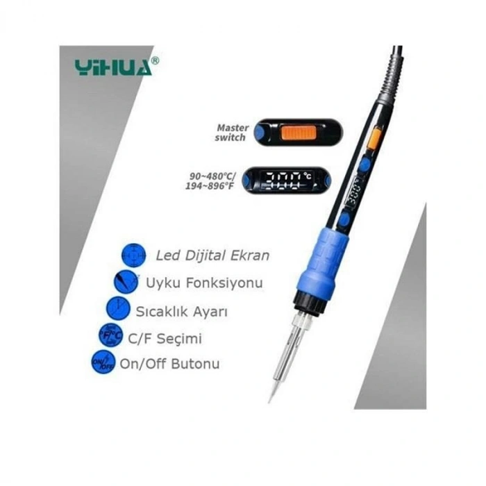 Yihua 928D Led Ekran Isı Ayarlı Kalem Havya Lehim Kalemi