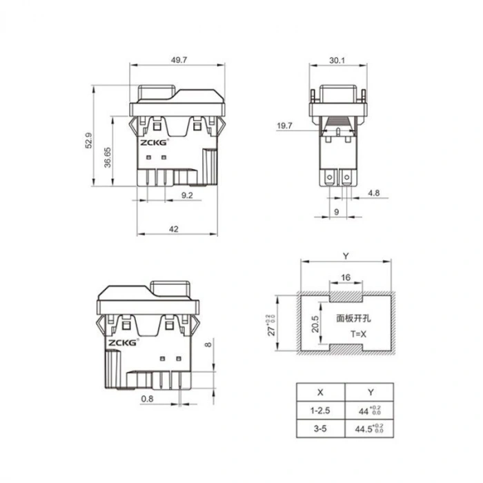 ZCD-01 4-Pin Panel Tipi Elektromanyetik Switch
