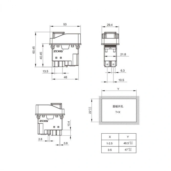 ZCD-02 5-Pin Elektromanyetik Switch