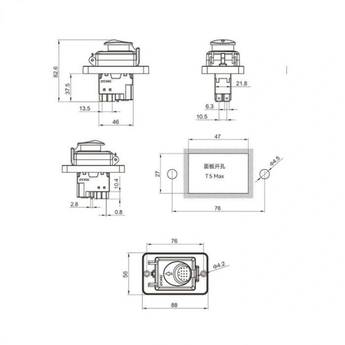ZCD-02B 5-Pin Elektromanyetik Switch - Kutulu