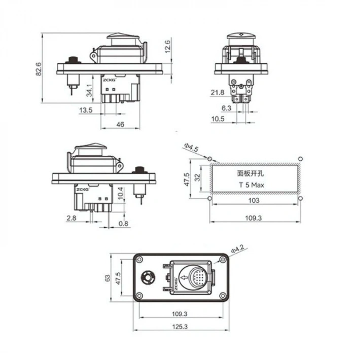 ZCD-02BL 5-Pin Elektromanyetik Switch