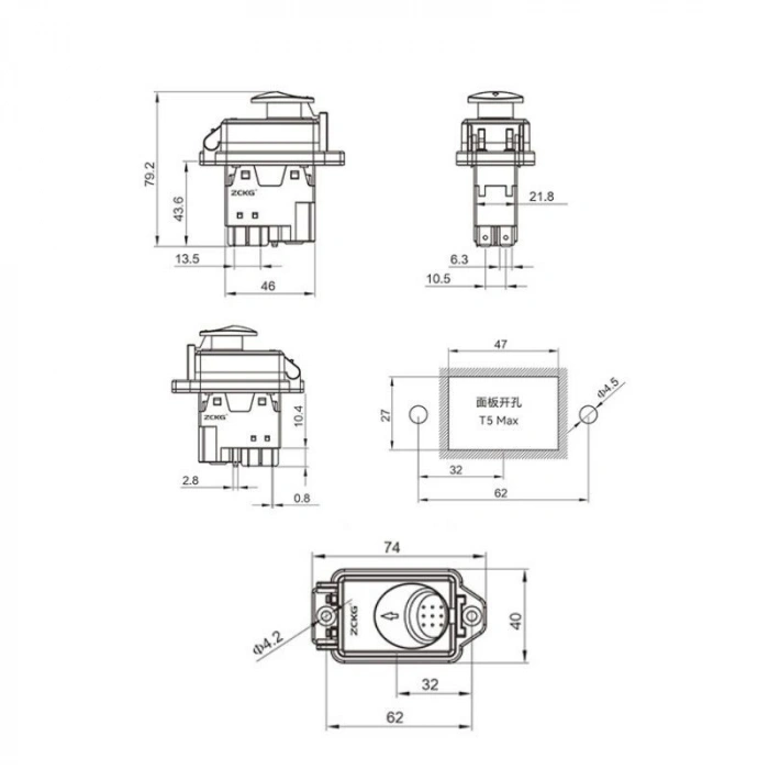 ZCD-02D 4-Pin Elektromanyetik Switch