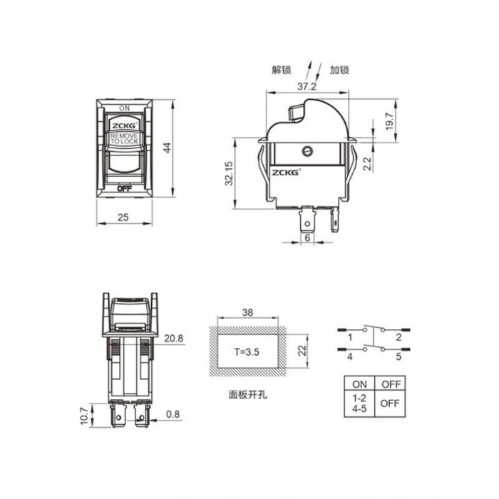 ZCK-01 4-Pin Elektromanyetik Switch