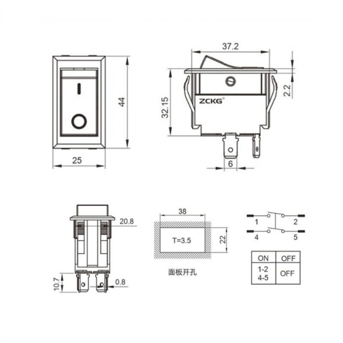 ZCK-01C 4-Pin Elektromanyetik Switch