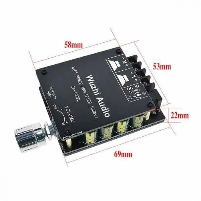 ZK-1002L 2x100W 5.0 Bluetooth Amfi Devresi