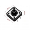12x12x7.3mm 4 Pinli Siyah Push Buton - Tact Switch