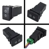 2li ON-OFF Anahtar Mavi Işıklı 5-Kablolu 12V 3A - Power + Lamba