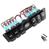6lı ON-OFF Işıklı Anahtar Switch Panel 12V-24V Voltaj Göstergeli