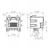 RJ45 8P8C Işıklı Dişi Ethernet Konnektörü - PCB Tipi