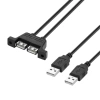 USB 2.0 2X Erkek-2X Dişi Panel Tipi Uzatma Kablosu - 50cm