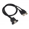 USB 2.0 Erkek-Dişi Çift USB Panel Tipi Uzatma Kablosu - 50cm