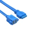 USB 3.0 19-Pin Dişi Anakart Kablosu to Çift USB 3.0 Dişi Panel Tipi Kablo