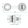 YU-USB3-JSX-01-001 Su Geçirmez USB Konnektör - Dişi