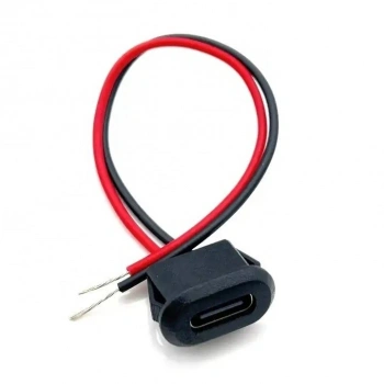 2 Pin Kablolu Type-C Dişi Şarj Soketi - 5V 3A