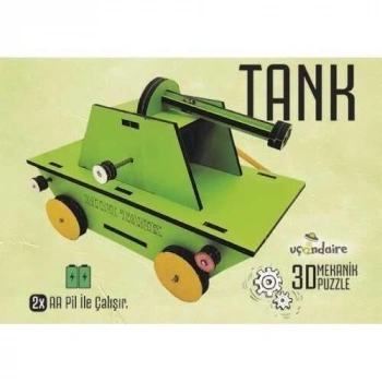 3d Mekanik Puzzle Eğitici Oyuncak Tank
