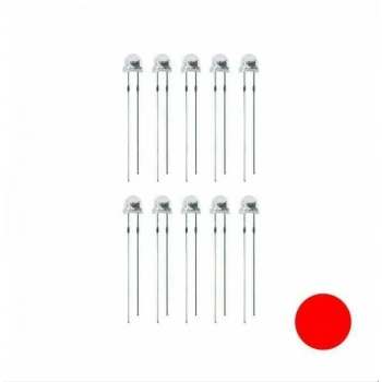 4.8mm Kırmızı Mantar Led Paketi - 10 Adet