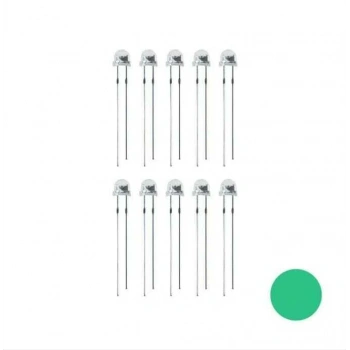 4.8mm Yeşil Mantar Led Paketi - 10 Adet