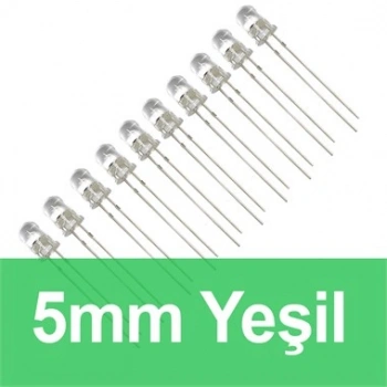 5mm Şeffaf Yeşil Diyot LED