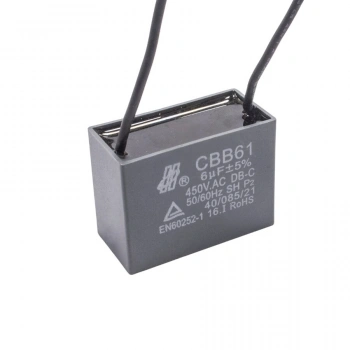 CBB61 6uF 450V Kablolu Kutulu Daimi Kondansatör