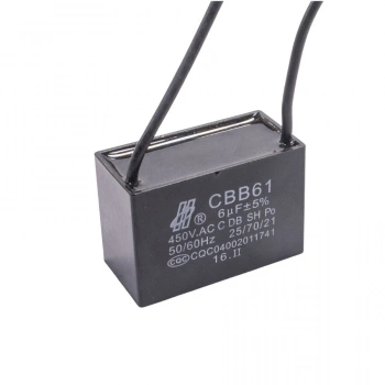 CBB61 6uF 450V Kablolu Kutulu Daimi Kondansatör