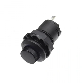 DS-428 12mm Anahtarlı Push Buton - Siyah
