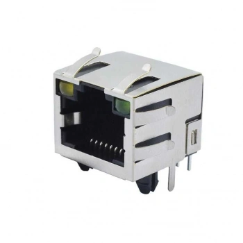 RJ45 8P8C Işıklı Dişi Ethernet Konnektörü - PCB Tipi