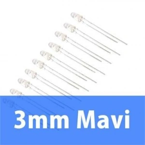 3mm Şeffaf Mavi Diyot LED
